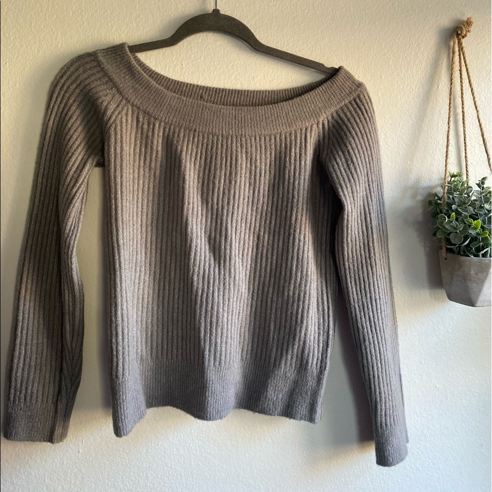Forever 21 Gray Off-The-Shoulder Sweater